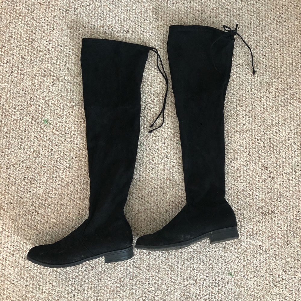Over the knee black boots